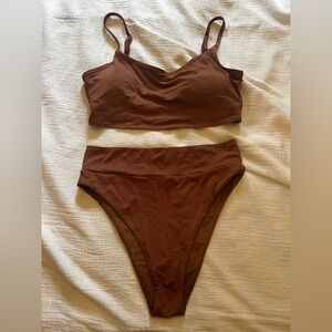 Aerie Textured Rust Bikini Set